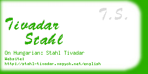 tivadar stahl business card